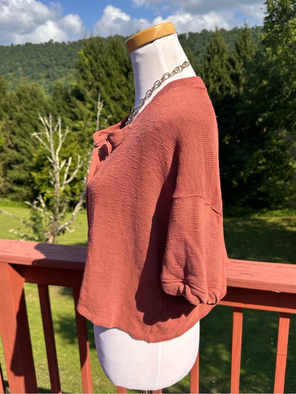 Free People We The Free Flashback Cardi Tee Rust - Picture 3 of 7